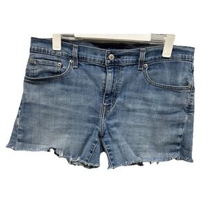 Levi's Strauss Shorts Women's 32 Original High Rise Shorts Frayed Hem 5 Pockets